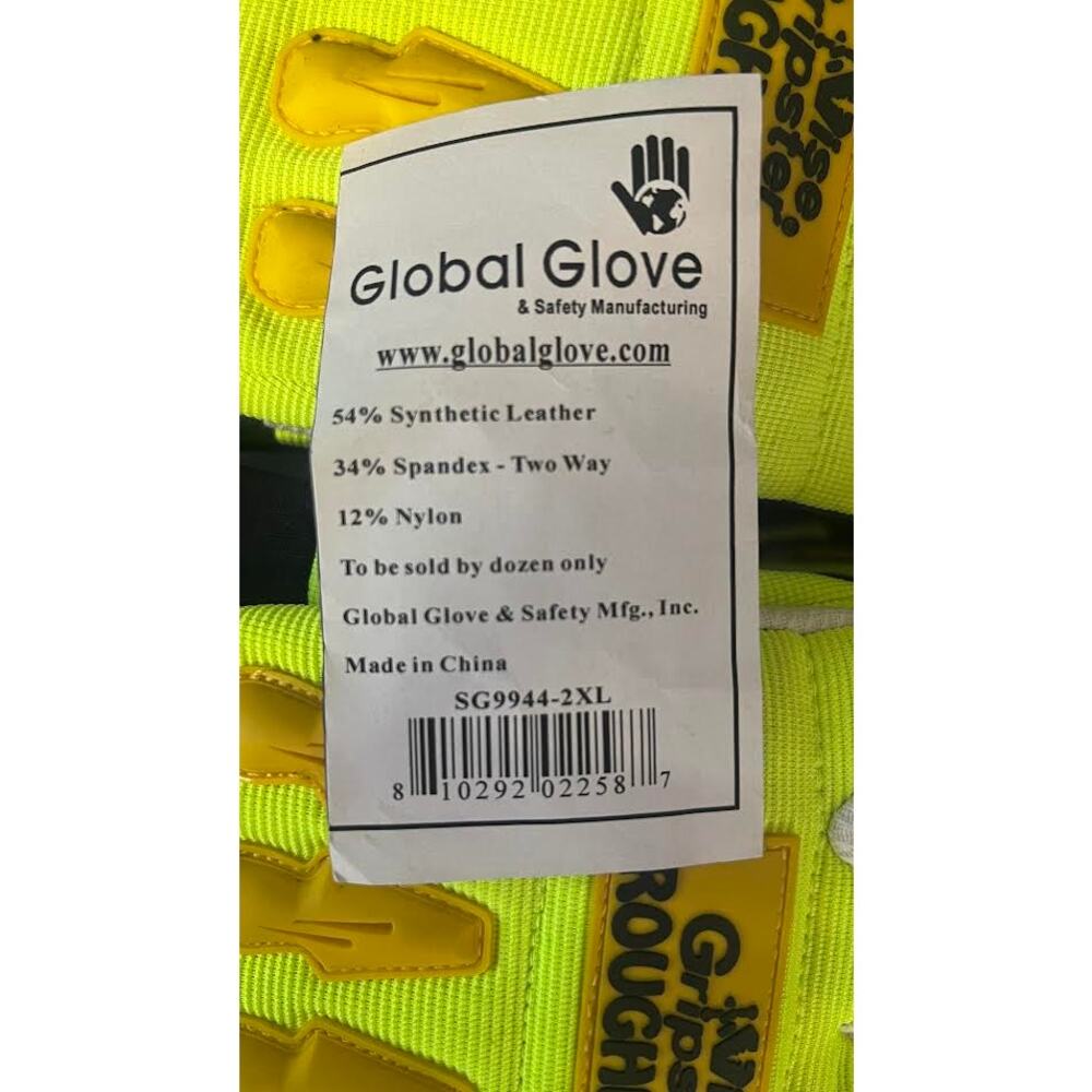 Global Glove Vise Gripter High-Visibility Impact Resistant Glove‎ 2XL/11 Pair - Picture 7 of 9